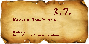 Karkus Tomázia névjegykártya